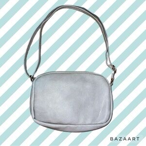 Small Gray Crossbody Zip Purse